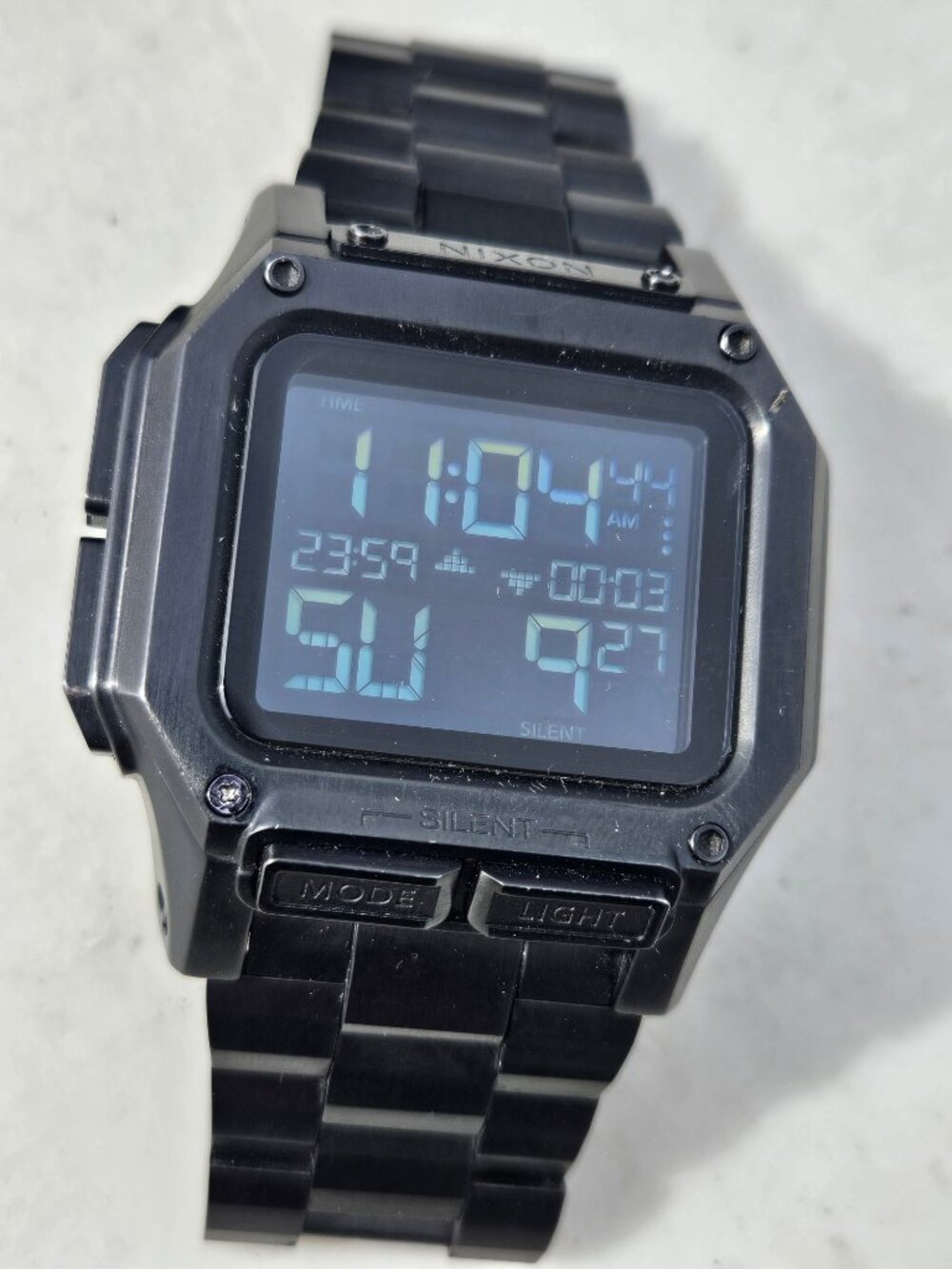 Nixon Regulus SS A1268-001 All Black Digital Watch Full Set